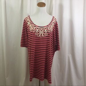 Lands End Plus Size 3X 3/4 Sleeve Scoop Neck New